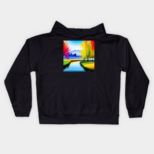 Watercolor landscape Kids Hoodie